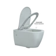 Унитаз подвесной Berges MASCON 570х360х370 безободковый сиденье Toma slim SO микролифт, белый 082128
