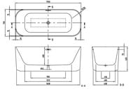 Ванна квариловая Villeroy & Boch FINION (1700х700) отдельностоящая, белая UBQ177FIN7A100V401