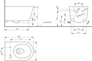 Унитаз подвесной TOTO RX Series (380x580x410) белый CW542EY