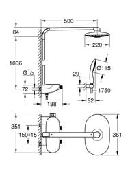 ������� ������� Grohe Rainshower System SmartControl 360 DUO 26250LS0 � �����������, ����/�����